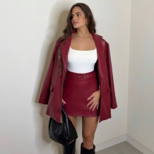 CONJUNTO EFECTO PIEL VINO