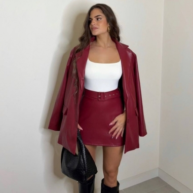 CONJUNTO EFECTO PIEL VINO