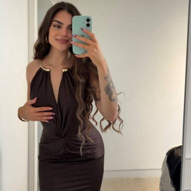 VESTIDO GARGANTILLA ARO CHOCO