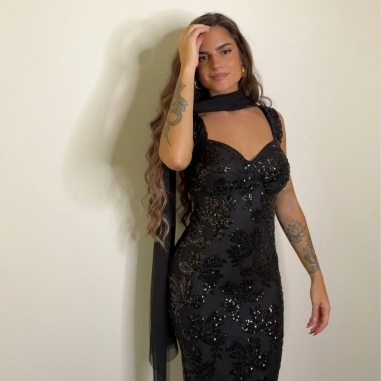 VESTIDO LENTEJUELAS NEGRO