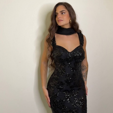 VESTIDO LENTEJUELAS NEGRO