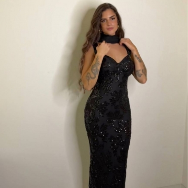 VESTIDO LENTEJUELAS NEGRO