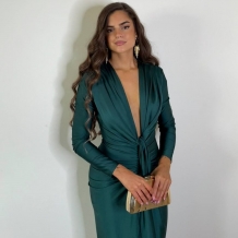 VESTIDO NUDO MANGA VERDE... 2