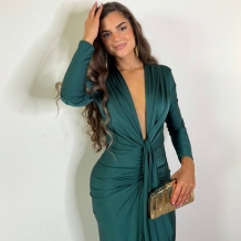 VESTIDO NUDO MANGA VERDE...