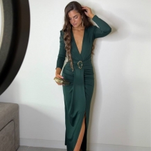 VESTIDO NUDO HEBILLA MANGA... 2