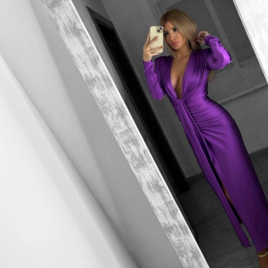 VESTIDO NUDO MANGA MROADO