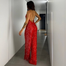 MONO FLECOS LENTEJUELAS ROJO