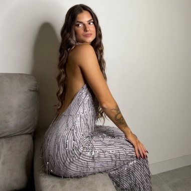 PREVENTA MONO FLECOS LENTEJUELAS GRIS