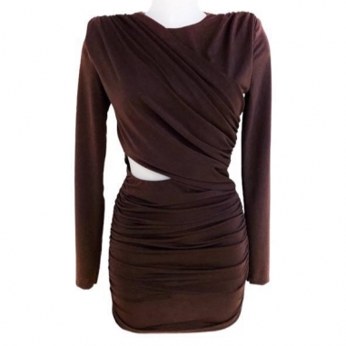 VESTIDO DRAPEADO CHOCO