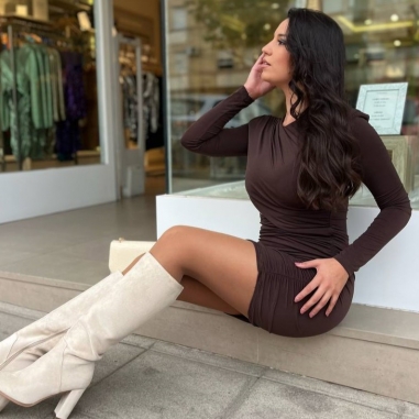 VESTIDO DRAPEADO CHOCO