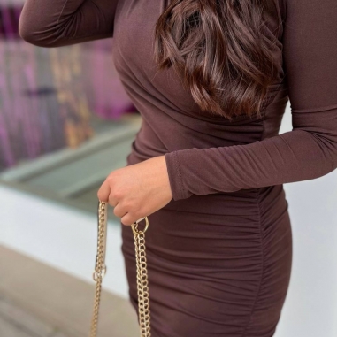 VESTIDO DRAPEADO CHOCO