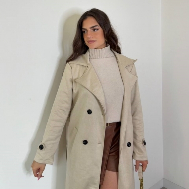 FALDA PANTALÓN EFECTO PIEL CAMEL