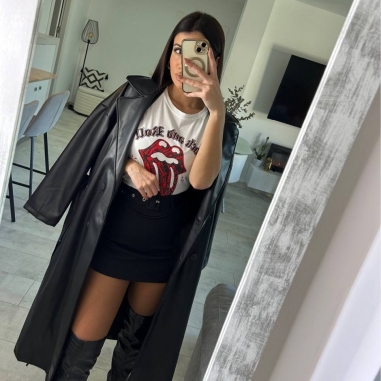 GABARDINA EFECTO PIEL NEGRA