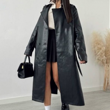 GABARDINA EFECTO PIEL NEGRA