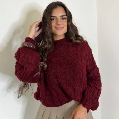 JERSEY TRENZADO VINO