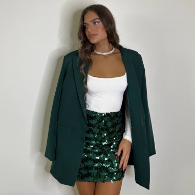 FALDA LENTEJUELAS VERDE BOTELLA