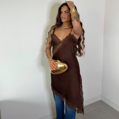 VESTIDO LENCERO CHOCO