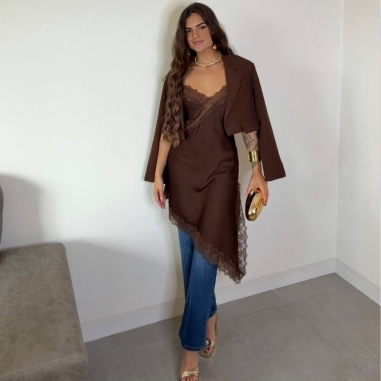 VESTIDO LENCERO CHOCO