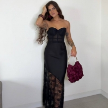 FALDA SATINADA ENCAJE