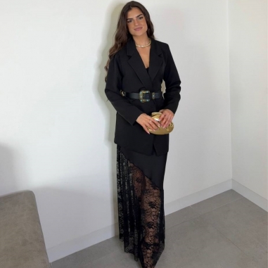 FALDA SATINADA ENCAJE