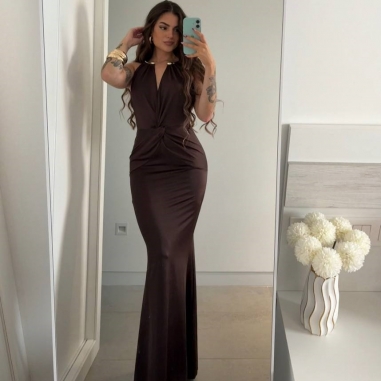 VESTIDO GARGANTILLA ARO CHOCO