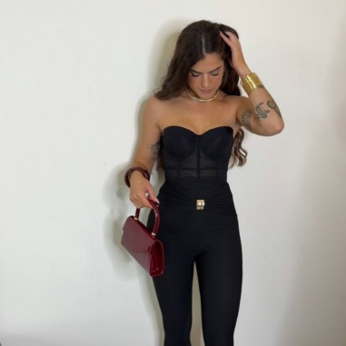 CORSET NEGRO TRANSPARENCIAS