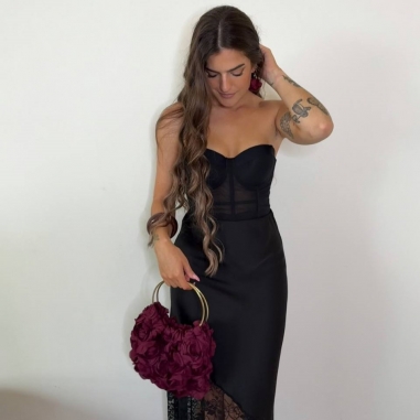 CORSET NEGRO TRANSPARENCIAS