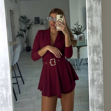 MONO VUELO CINTURÓN BURDEOS