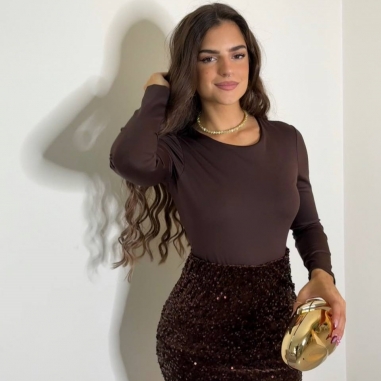 FALDA LENTEJUELAS CHOCO