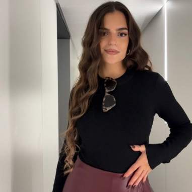 FALDA PANTALÓN EFECTO PIEL BURDEOS