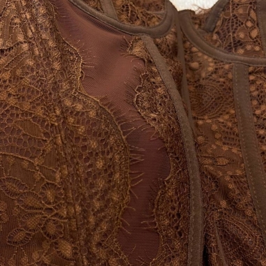 CORSET ENCAJE CHOCO