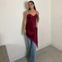 VESTIDO LENCERO VINO