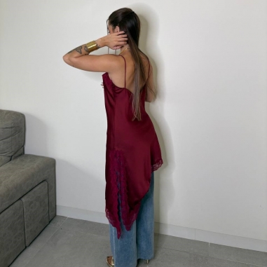 VESTIDO LENCERO VINO