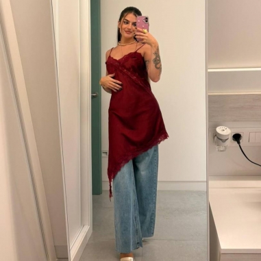 VESTIDO LENCERO VINO