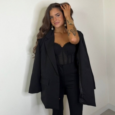 BLAZER LARGA NEGRA