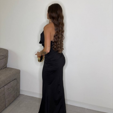 VESTIDO GARGANTILLA ARO NEGRO