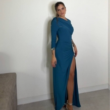 VESTIDO FRUNCIDO JOYA PETRÓLEO 2