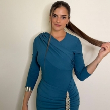 VESTIDO FRUNCIDO JOYA PETRÓLEO