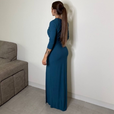 VESTIDO FRUNCIDO JOYA PETRÓLEO