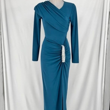 VESTIDO FRUNCIDO JOYA PETRÓLEO