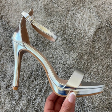 SANDALIA TACÓN PLATA