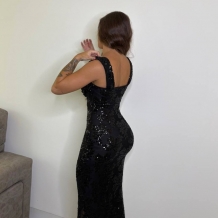 VESTIDO LENTEJUELAS NEGRO