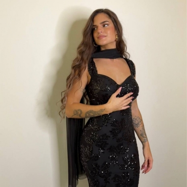 VESTIDO LENTEJUELAS NEGRO