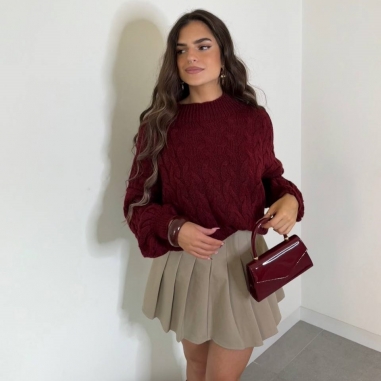 JERSEY TRENZADO VINO