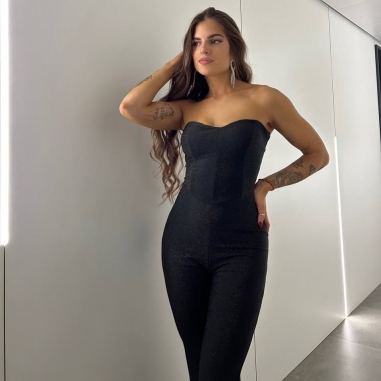 MONO LUREX CORSET NEGRO