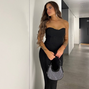 MONO LUREX CORSET NEGRO