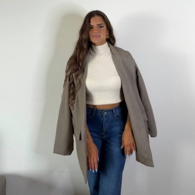 BLAZER LARGA TAUPÉ