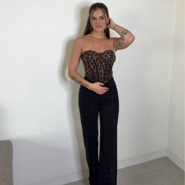 JEANS BRILLITOS NEGRO