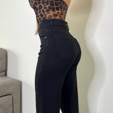 JEANS BRILLITOS NEGRO