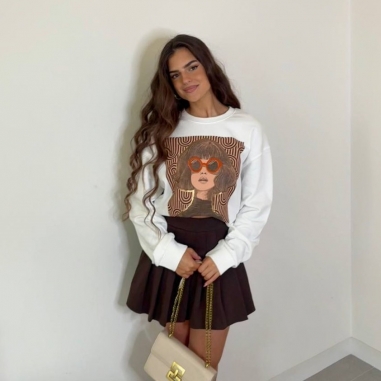 SUDADERA ESTAMPADA BLANCA